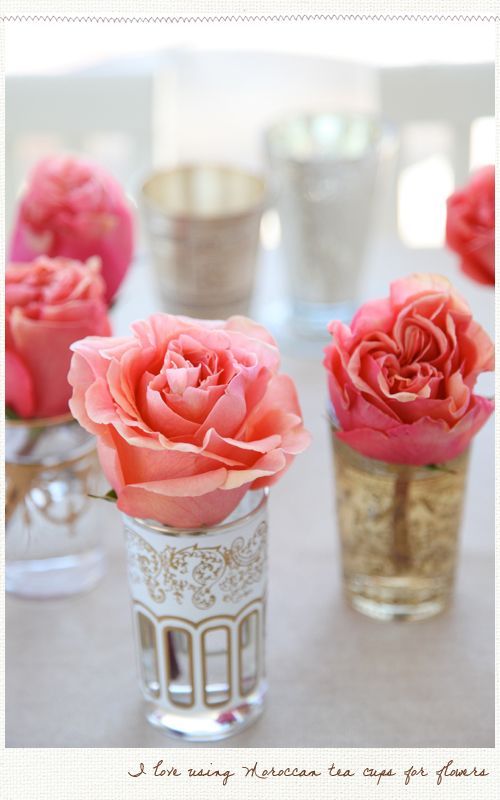 I spy a wedding trend blooming on Pinterest – Moroccan tea glases for flowers  d