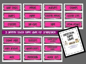 Labels for classroom organization