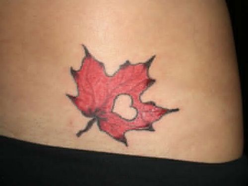 Leaf Heart Tattoo Design Idea