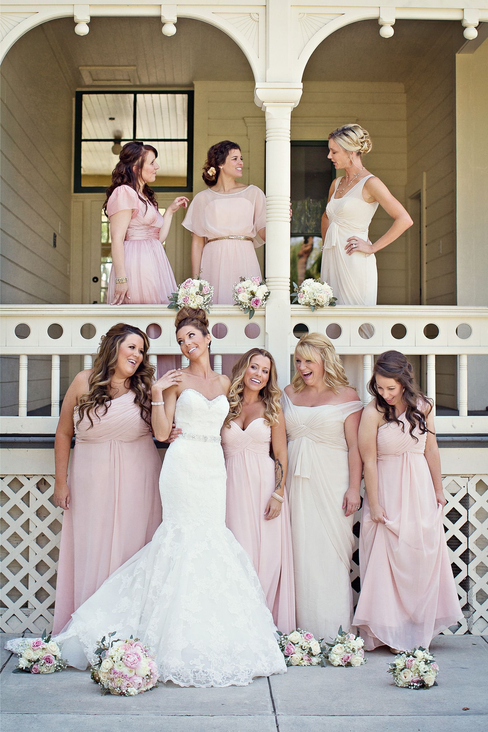 love the different shades of bridesmaids dresses. then the bridesmaids can choos