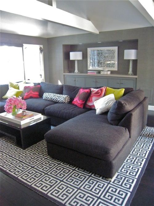 Love the idea of a neutral piece of furniture with bold accessories. Makes it so