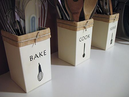 Make Your Own Kitchen Utensil Holders – Crafts by Amanda. Going to use this as i