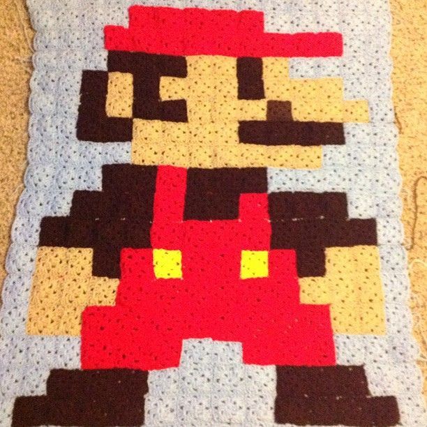 Mario Granny Square Blanket, via Flickr.