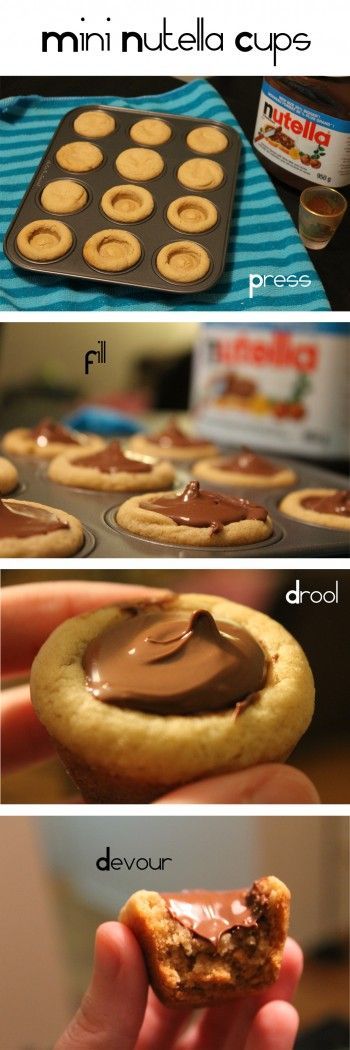 Mini Nutella Cups: made with peanut butter cookies