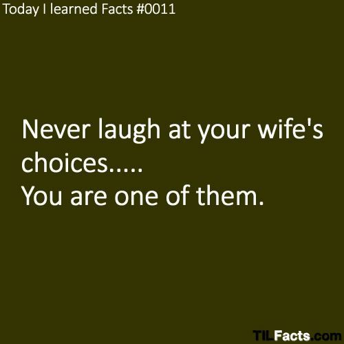 Never laugh at your wife’s choices.