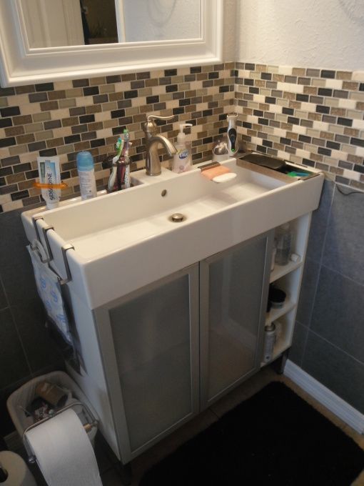 New vanity from Ikea  , Bathrooms Design for cramped bathroom