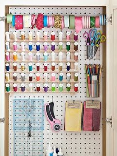 organization for the sewing room/closet