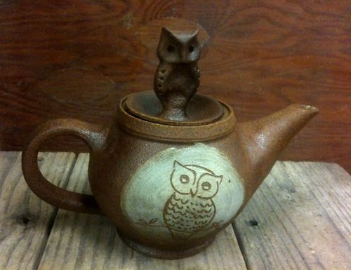 owl teapot by raw pottery