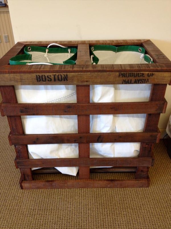 pallets upcycled | repurposed to laundry hamper | organizer • links to 45 othe