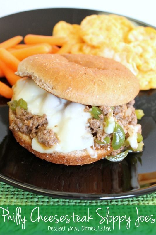 Philly Cheesesteak Sloppy Joes…meaty, sloppy  packed with your favorite philly