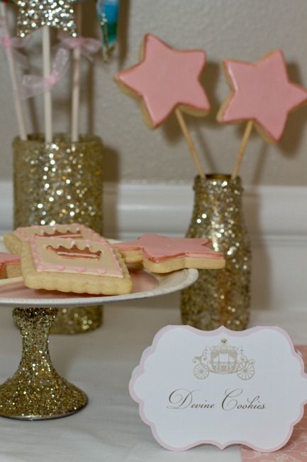 Princess Birthday Party Star Cookie Wands