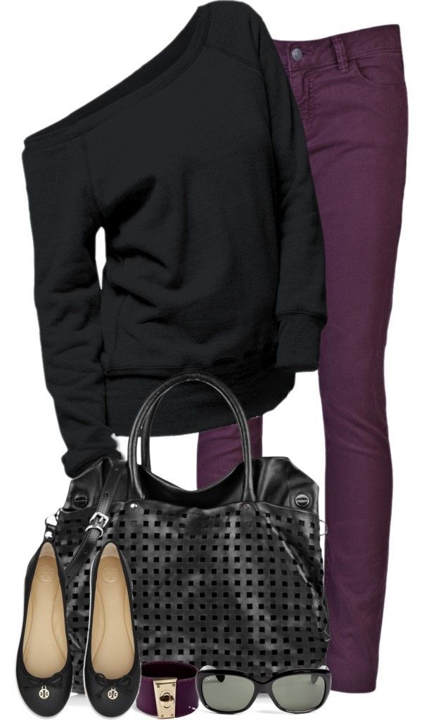 Purple Jeans Made Simple by partywithgatsby on Polyvore