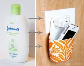 Recycled bottle = cell phone charging station. Great idea cheap gift.
