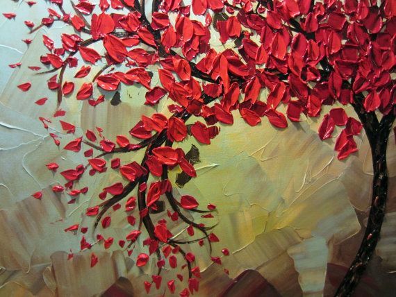 red tree painting — beautiful.  planning to put a Bible verse on it.