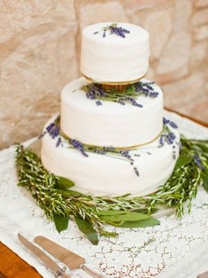 Rustic Lavender wedding cake