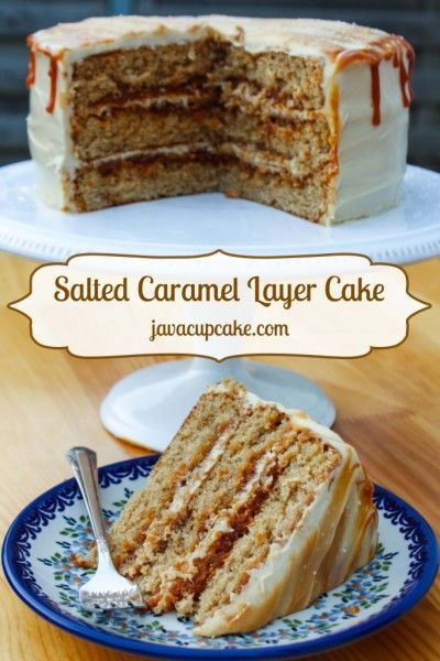 Salted Caramel Layer Cake Recipe… sound good. Except Id remove cream cheese fr