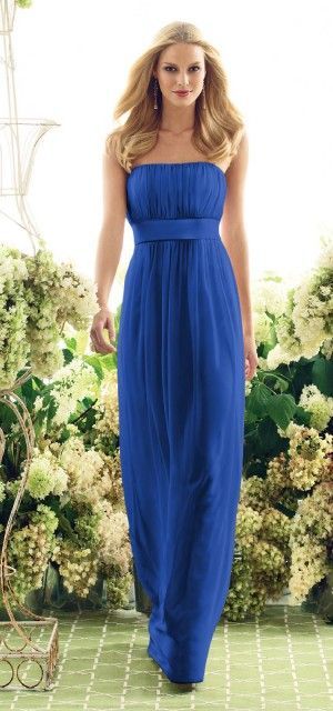 sapphire blue dress. Beautiful color and style.