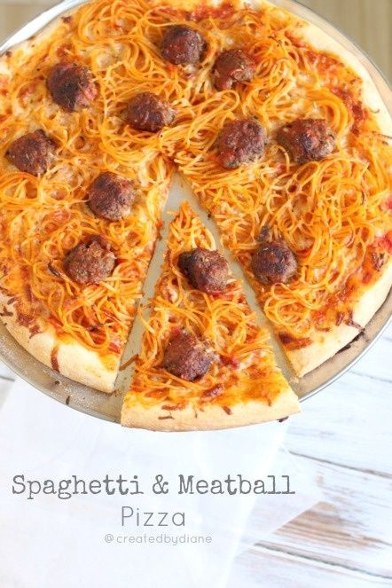 Shopr Hub » Spaghetti  Meatball Pizza – kids love this stuff ! Hide veggies i