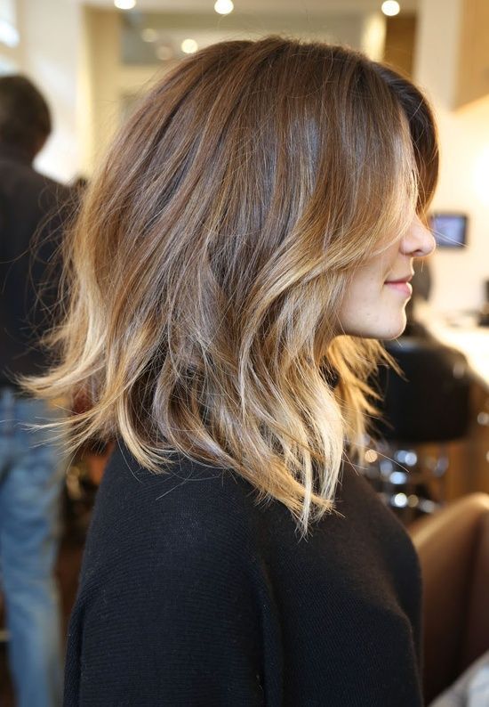 Shoulder length, layered cut – LOVE this cut, just would need my hair to coopera