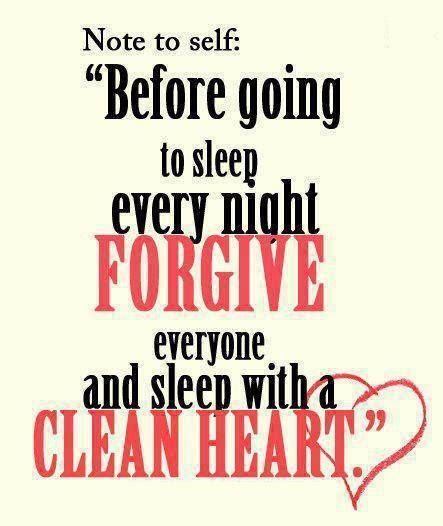 Sleep with a clean heart always