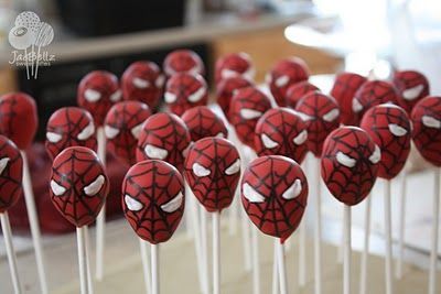 #spiderman #cakepops #pops #kids #boys #party #snacks #treats #idea #skinnystesn