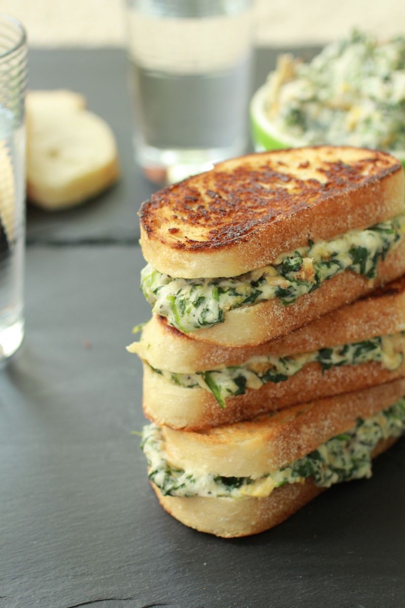 spinach artichoke grilled cheese