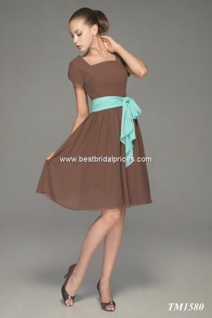 teal and brown bridesmaid dresses modest | Modest Bridesmaid Dresses – Style TM1