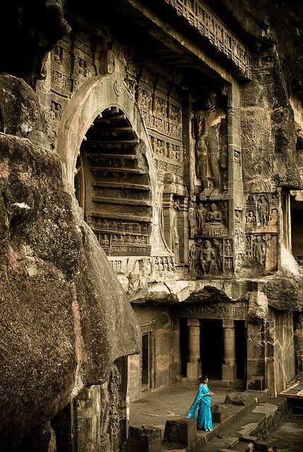 The Ajanta Caves in Aurangabad district of Maharashtra, India are 30 rock-cut ca