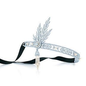 The Great Gatsby Collection headpiece in platinum with diamonds and pearls…..i