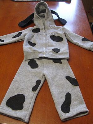the test nest: A Handmade Halloween Costume puppy costume with sweat suit