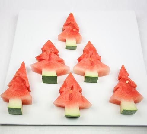 Watermelon Christmas Trees – I laughed at this, because while everybody else is
