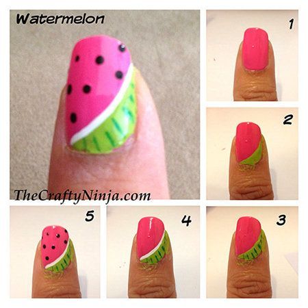 Watermelon Nails!!!! #howto #pictorial #nailart #pink #watermelonnails