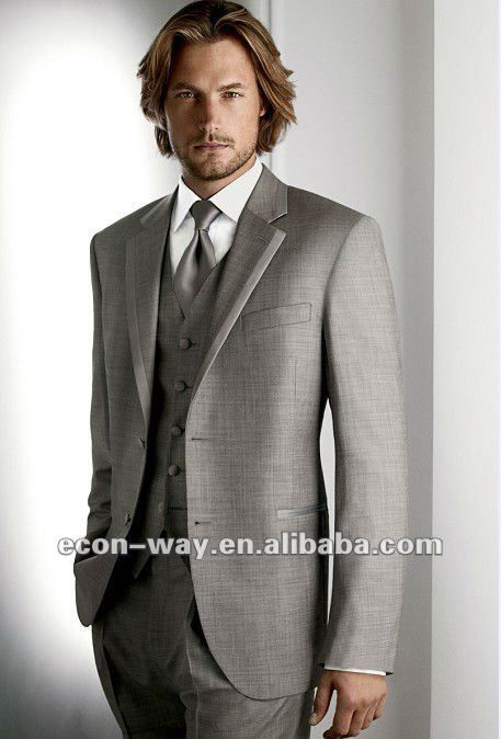wedding – groom fashion | Custom Make fashion grey groom wedding suit for men, V