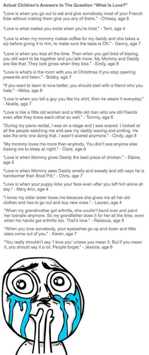 What is love? Answered by kids. So precious.