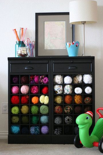Wish I could knit fast enough to have to buy this much yarn… or furniture to h