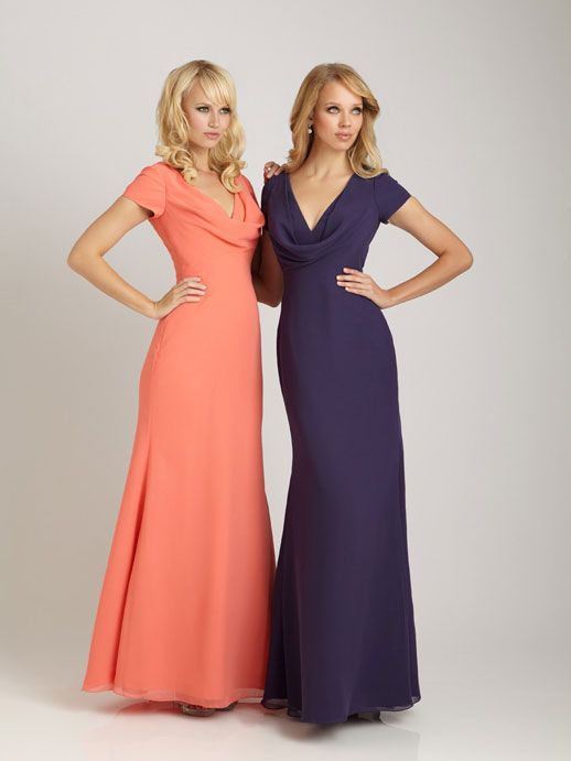 with sleeves bridesmaid gowns