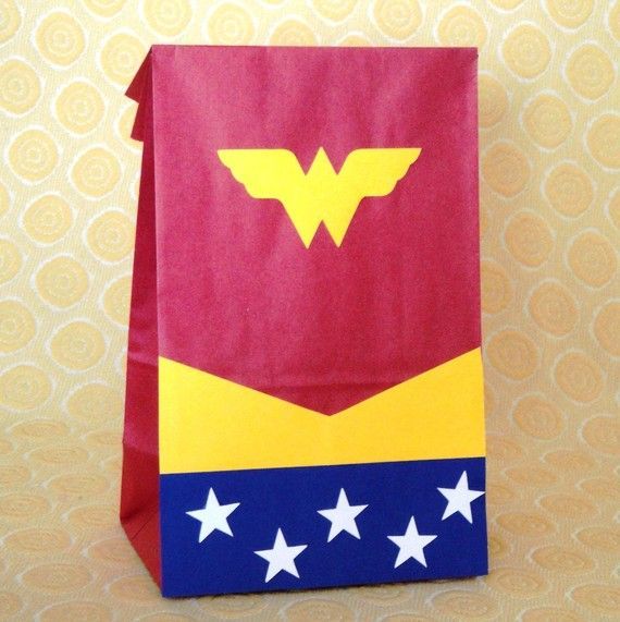 Wonder Woman Birthday Party Treat Sacks Comic Book by jettabees