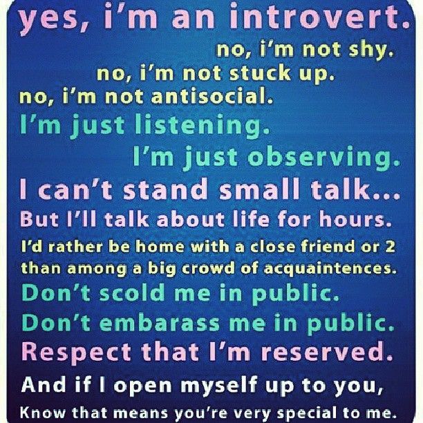 Yayyy. Love for fellow introverts who GET it.