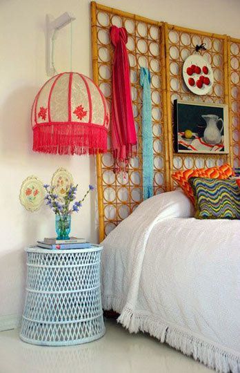You could have a lot of fun with this headboard idea, wrapping different scarves