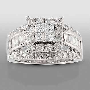 2 cttw Certified Diamond Engagement Ring 14k White Gold- David Tutera