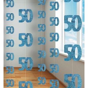 50th Birthday Blue Hanging string Decoration