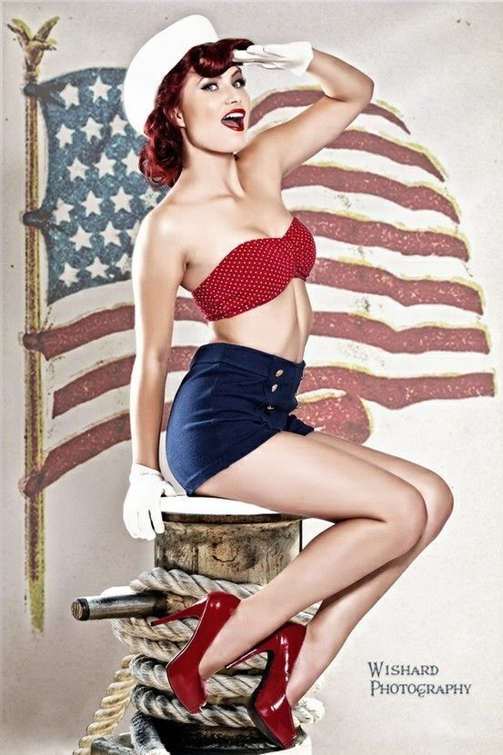 All American Pin-up girl – could make a stool for this