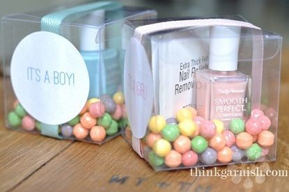 Baby shower favors! Pick a pink or blue nail polish, depending on the babys gend