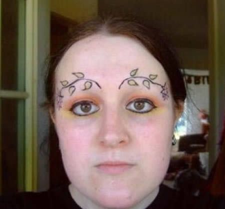Beauty tip: If you over-pluck your eyebrows, be sure to tattoo ivy sprigs in rep