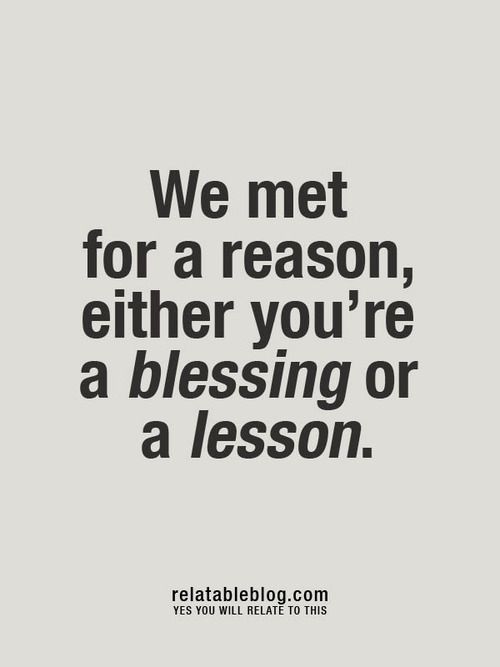 blessing or a lesson