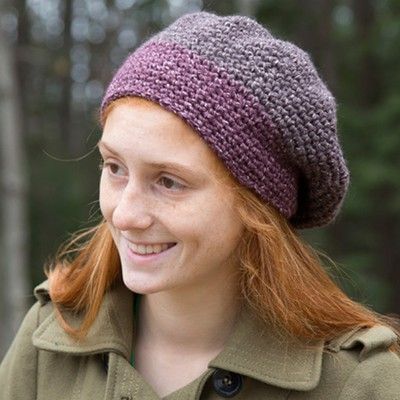 Classic Elite Yarns Majestic Tweed Slouch Hat (Free) in Free Crochet Patterns at