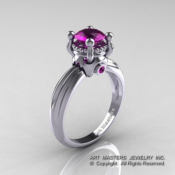 Classic Victorian 14K White Gold 1.0 Ct Amethyst by DesignMasters, $839.00