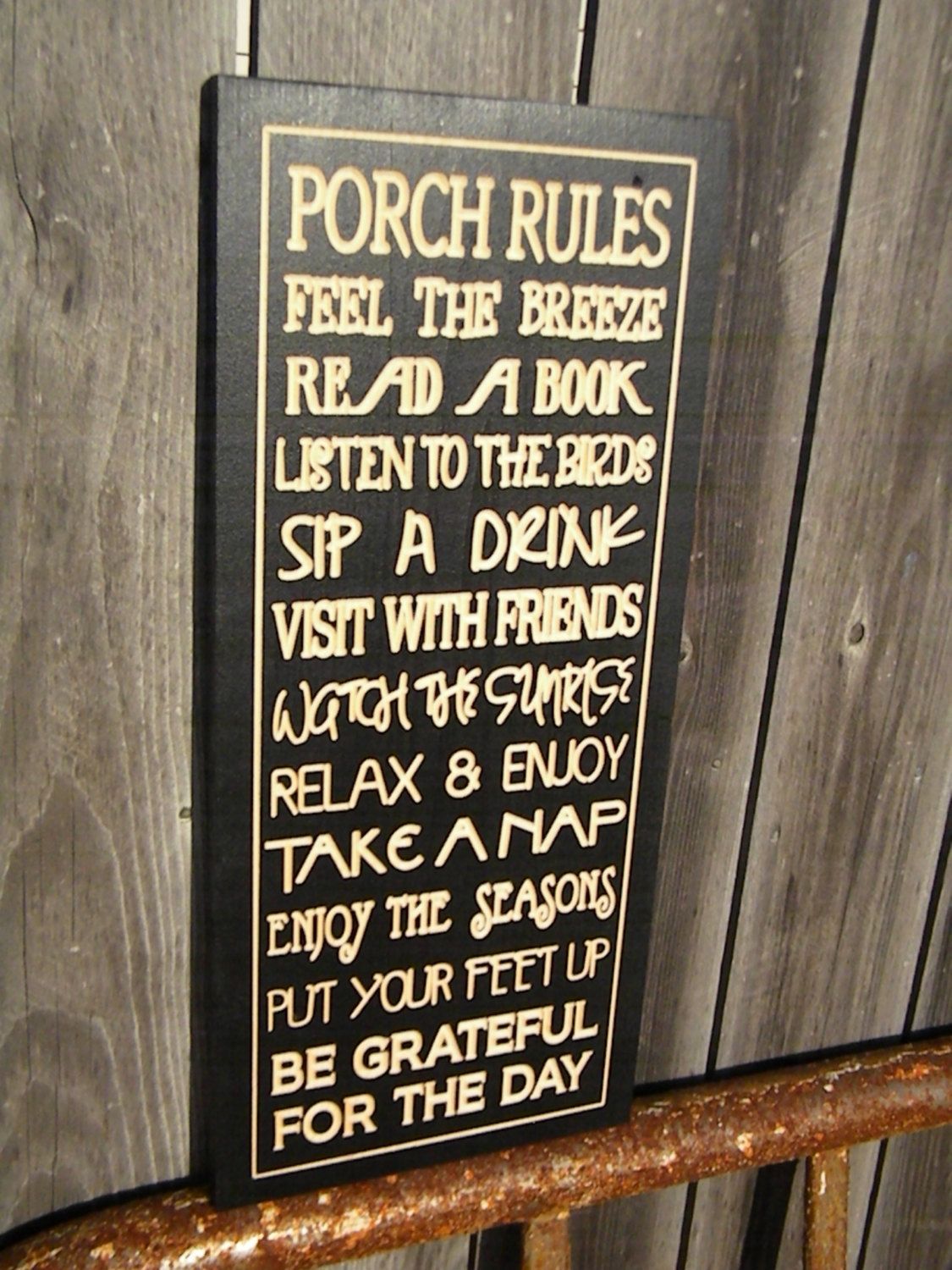 Customized Porch Deck Patio Rules Sign Wall by Timberlinewoodworks, $50.00
