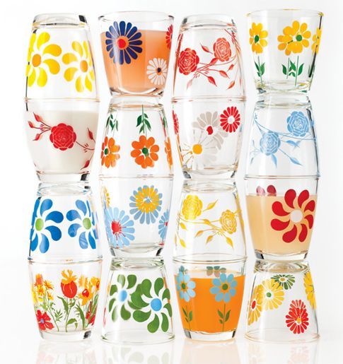 floral glassware