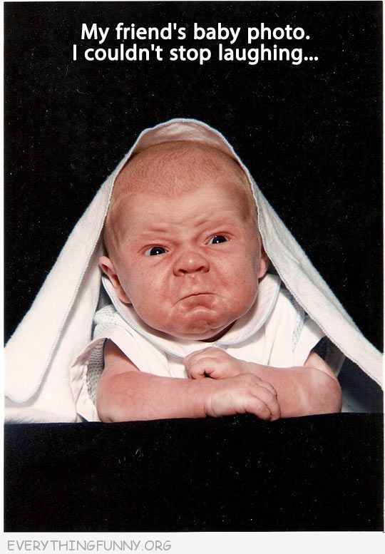 funny baby photo ugly face mad  This poor child had better find and burn any tra